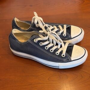 Converse Dark Blue Canvas Sneakers with White Accents